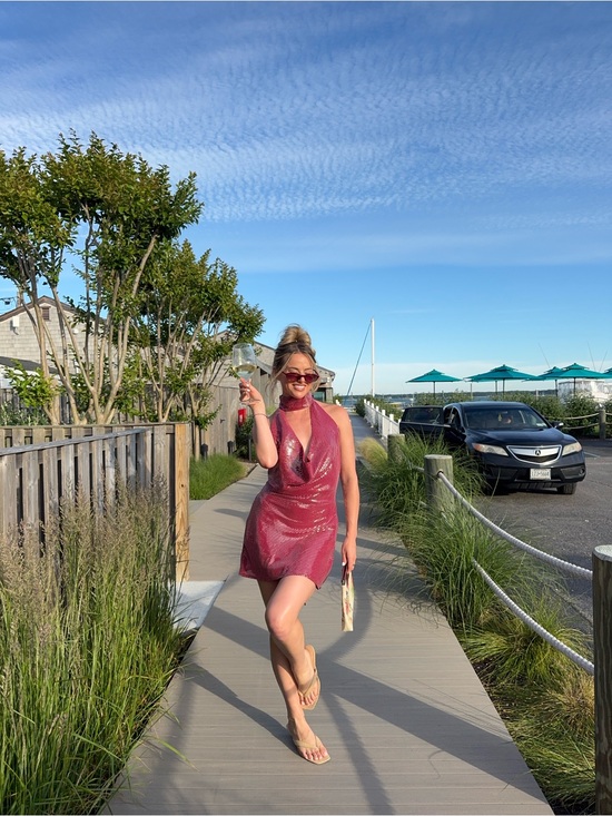 Peppermayo Dresses & Skirts - Shimmery Raspberry Halter Mini Dress